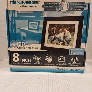 PANIMAGE 8" "6400 Image" Black Digital Photo Frame